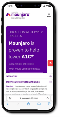Mounjaro mobile site user experience