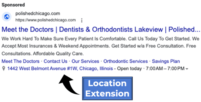 healthcare ppc location extensions